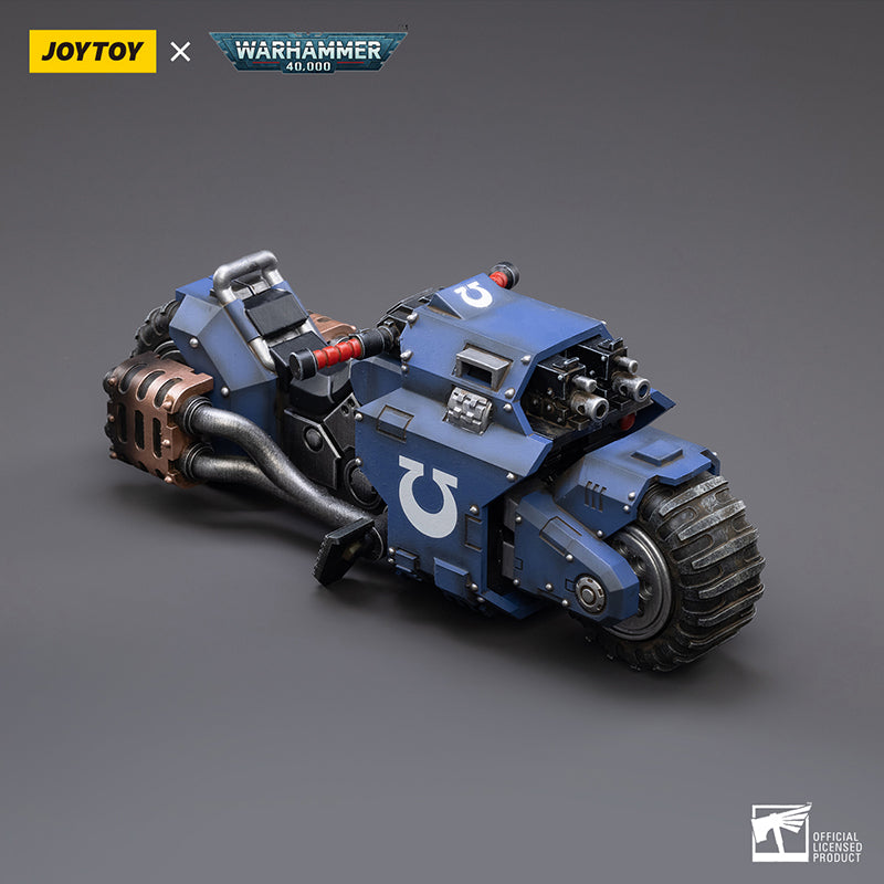 JoyToy 1/18 Warhammer 40K Space Marines Ultramarines Outriders FM 1411 Ultramarines Motorcycle and Figure Official Joytoy Online Merch